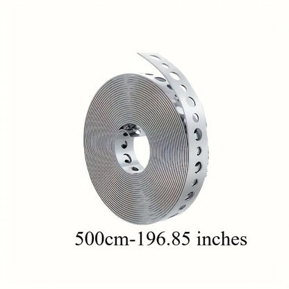 Galvanized Steel Pipe Support Bar with Pre-Drilled Holes - Heavy-Duty Corrosion-Resistant Hanging Rod for Plumbing HVAC Garage Workshop, Industrial Metal Tube Rack, 5m / 10m / 15m Options