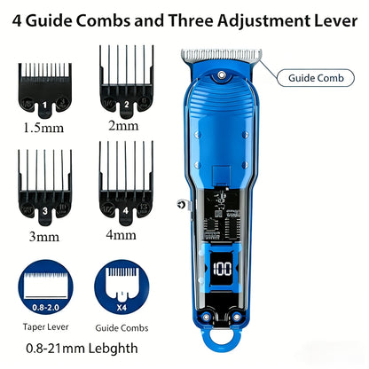 Cordless Hair Clipper for Men - USB Rechargeable Electric Trimmer with Guide Comb, Self Haircut Kit for Home Barbershop Fade, Beard & Neckline Shaping, Great Gift for Dad