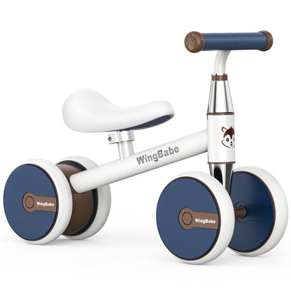 4 Wheel Balance Bike for Baby Toddlers 10-36 Months – Lightweight First Bike with Adjustable Seat, 90° Steering Limit & Silent Anti-Slip Tires | Best 1st Birthday Gift for Boys and Girls