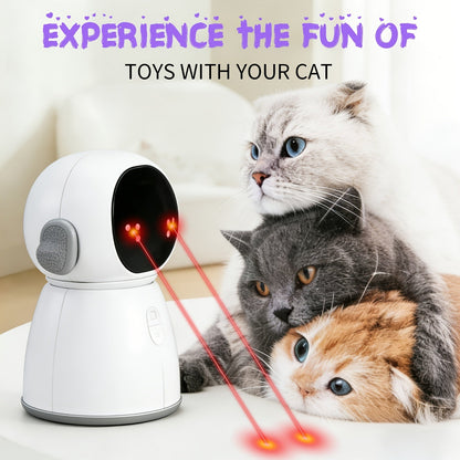Automatic Laser Cat Toy Dual Laser Motion Activated Interactive Cat Toy 3 Speed Modes 360 Auto Rotate Rechargeable 1200mAh for Indoor Cats Kittens Dogs