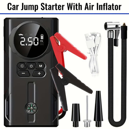 7000A Jump Starter with Air Compressor & Tire Inflator, 8-in-1 Portable Car Battery Booster for 9L Gas 8.5L Diesel, 150PSI Auto-Stop, Power Bank, LED Emergency Light, 12V Cars Trucks SUVs Motorcycles