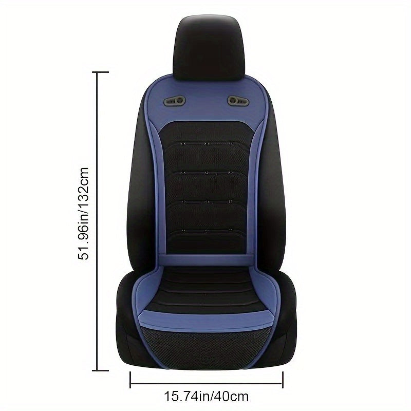 24" Universal Car Cooling Seat Cushion with Dual Fans & 24 Vents - Summer Breathable Anti-Slip PU Leather Pad for Large & Sedan Vehicles, Enhanced Cooling Effect, Easy Installation, Car Seat Cushion