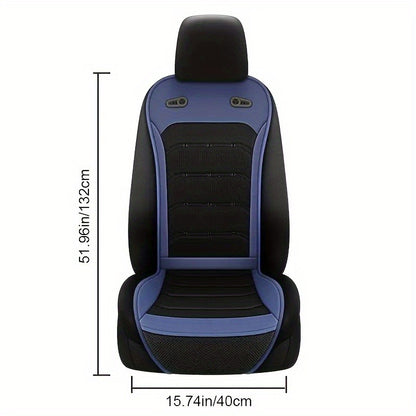 24" Universal Car Cooling Seat Cushion with Dual Fans & 24 Vents - Summer Breathable Anti-Slip PU Leather Pad for Large & Sedan Vehicles, Enhanced Cooling Effect, Easy Installation, Car Seat Cushion