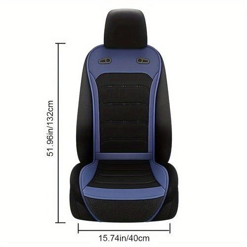 24" Universal Car Cooling Seat Cushion with Dual Fans & 24 Vents - Summer Breathable Anti-Slip PU Leather Pad for Large & Sedan Vehicles, Enhanced Cooling Effect, Easy Installation, Car Seat Cushion