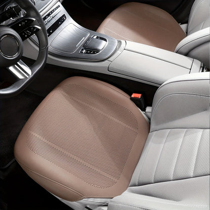 Nappa Leather Car Seat Cushion Full Surround – Non-Slip Breathable All-Season Seat Pad, Front & Rear Universal Fit for Cars SUVs, Luxury Interior Seat Cover