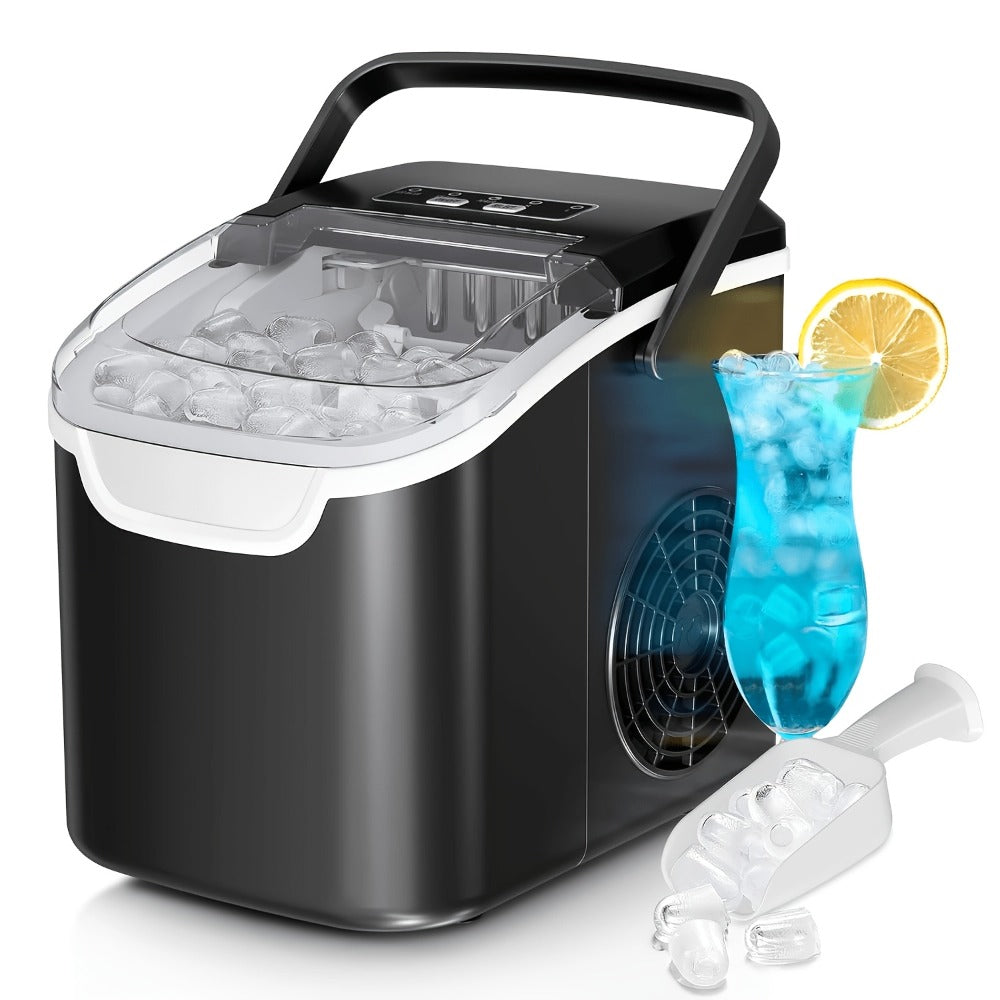 Chewable Ice Maker Countertop – 35 Lbs Nugget Pebble Ice or 26 Lbs Bullet Ice, Self-Cleaning, Includes Ice Scoop & Basket, Perfect Holiday Gift for Home, Kitchen, Easter, Halloween & Christmas