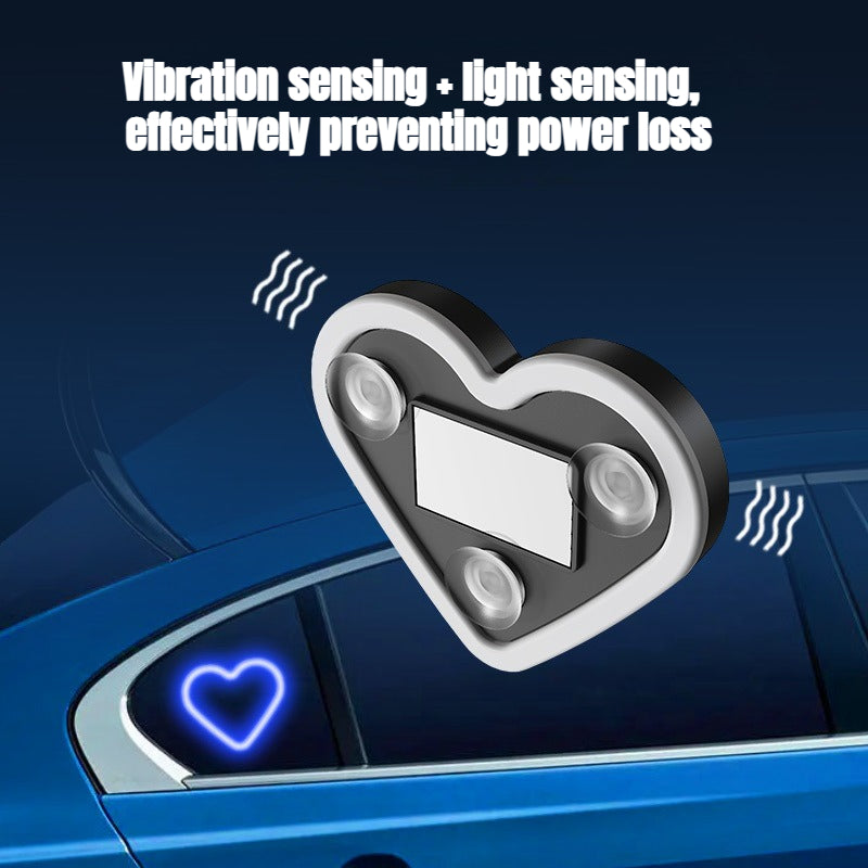 Set of 2 Car Interior Neon Heart Lights Available in Blue, Pink, Red, Ice Blue, Rechargeable Via Solar Or USB, Featuring 5 Lighting Modes, Perfect for Decorating Car Dashboards And Home Parties, an Ideal Gift for Couples During Halloween, Christmas