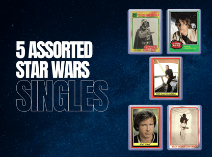 Vintage Topps Star Wars Trading Card Lot – 5 Cards from 1977, 1980 & 1983 Original Trilogy | A New Hope, Empire Strikes Back & Return of the Jedi Authentic Collector Cards in Card Savers