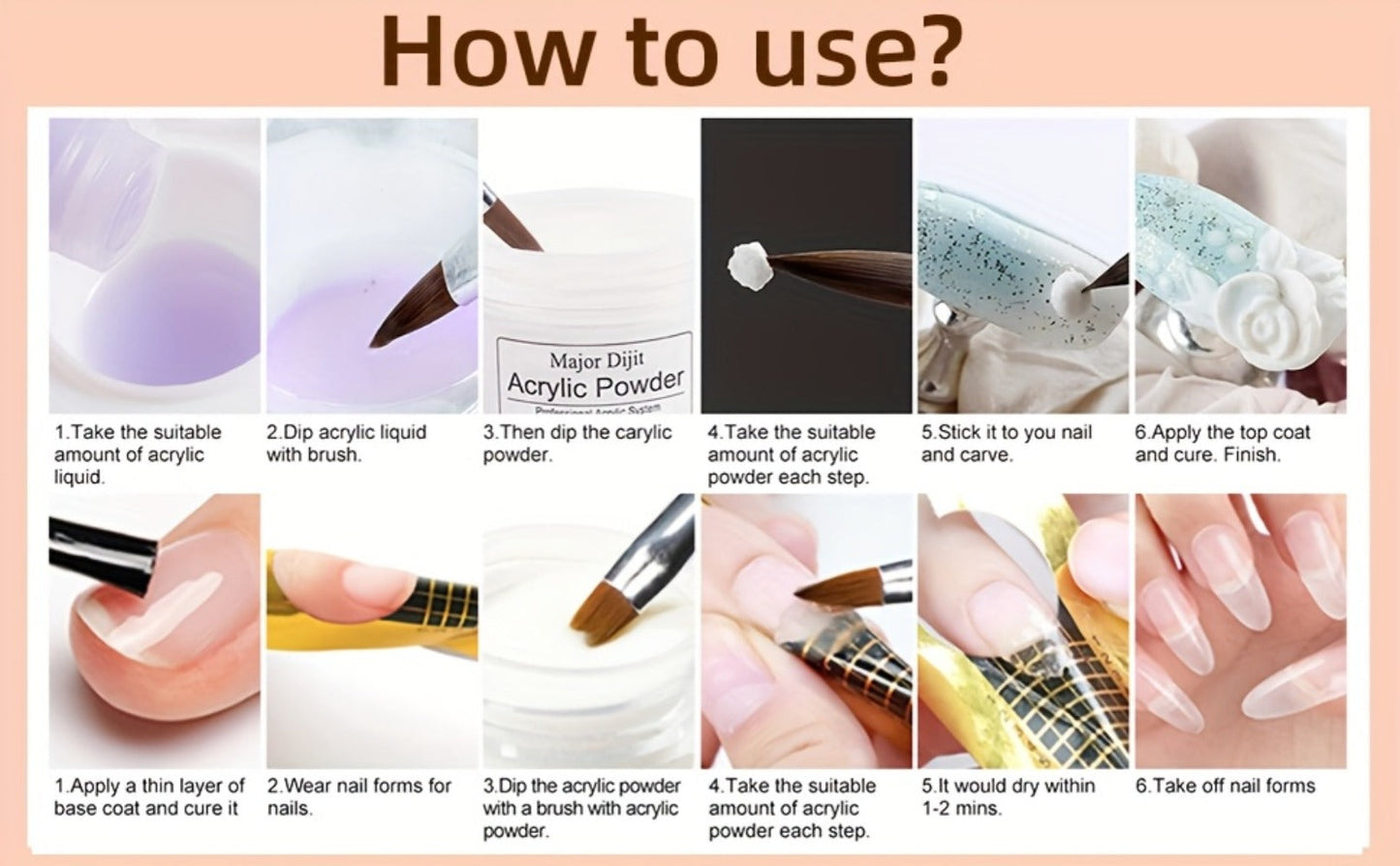 Acrylic Nail Kit Full Set with Electric Nail Drill Machine Acrylic Powder Liquid Monomer Nail Tips UV LED Lamp Art Decoration & Manicure Tools - Complete Beginner Professional Starter Kit