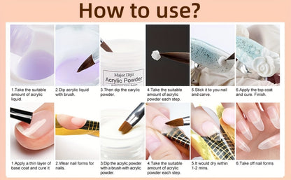 Acrylic Nail Kit Full Set with Electric Nail Drill Machine Acrylic Powder Liquid Monomer Nail Tips UV LED Lamp Art Decoration & Manicure Tools - Complete Beginner Professional Starter Kit