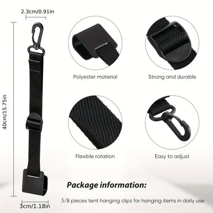 Canopy Hanging Clips for Tent & Vendor Booth – Heavy Duty Clip Set for Hanging Signs, Flags, Lanterns & Banners – Outdoor Camping & Exhibition Display Clips, Black, 5pcs or 8pcs