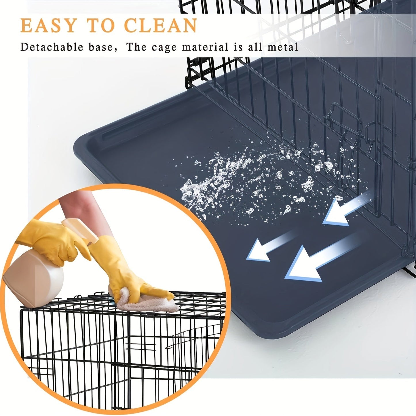 Dog Crate Foldable Metal Wire Dog Cage with Divider Panel & Leak-Proof Tray – Indoor Outdoor Dog Kennel for Small Medium Dogs, Rabbits & Small Animals, Multiple Sizes & Colors