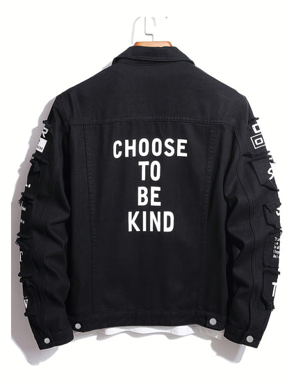 Men's Relaxed Denim Single-Breasted Jacket