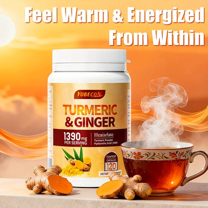 Turmeric Supplement with Black Pepper – Sports Recovery, Skin Health & Digestion Support for Women & Men, 120 Powder Capsules Anti-Inflammatory Vitality Formula