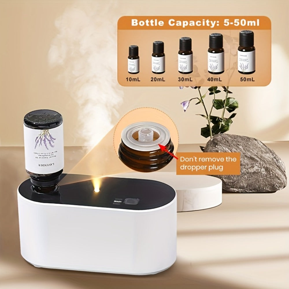 Essential Oil Diffuser Waterless Aroma Diffuser – USB Mini Humidifier, 3 Misting Modes, Color LED Lights, Auto Circulation for Home, Office & Car