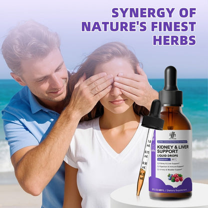 Kidney and Liver Support Drops 27-in-1 Complex - Alcohol-Free Natural Herbal Formula for Liver Health, Kidney Cleanse & Balanced Wellness - 1, 2 or 3 Bottles