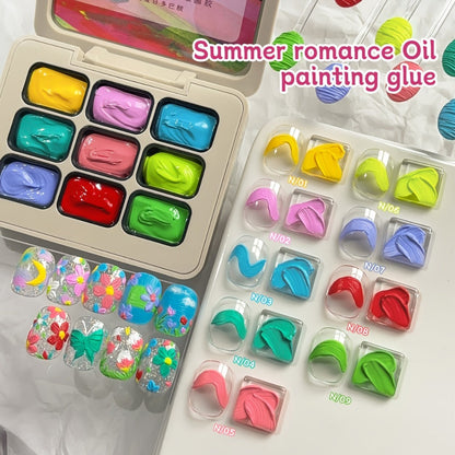 UV Gel Nail Polish Set 9 Colors Dopamine Summer – High-Saturation Gradient Soak Off Semi Permanent Nail Art Kit for Salon & DIY Manicure Gift for Women