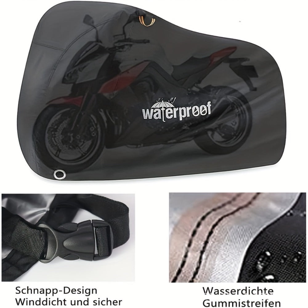Motorcycle Cover Heavy Duty 210D - Waterproof, UV & Tear Resistant Motorbike Cover with Lock Holes | All-Weather Outdoor Protection