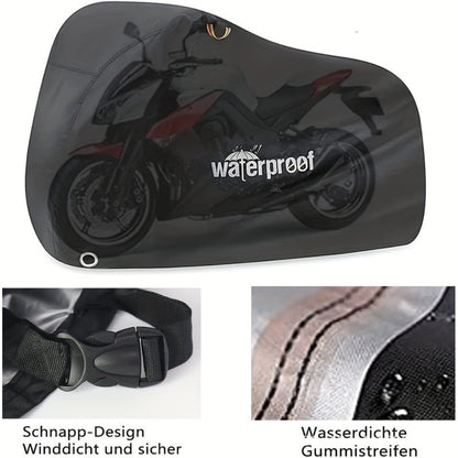 Motorcycle Cover Heavy Duty 210D - Waterproof, UV & Tear Resistant Motorbike Cover with Lock Holes | All-Weather Outdoor Protection