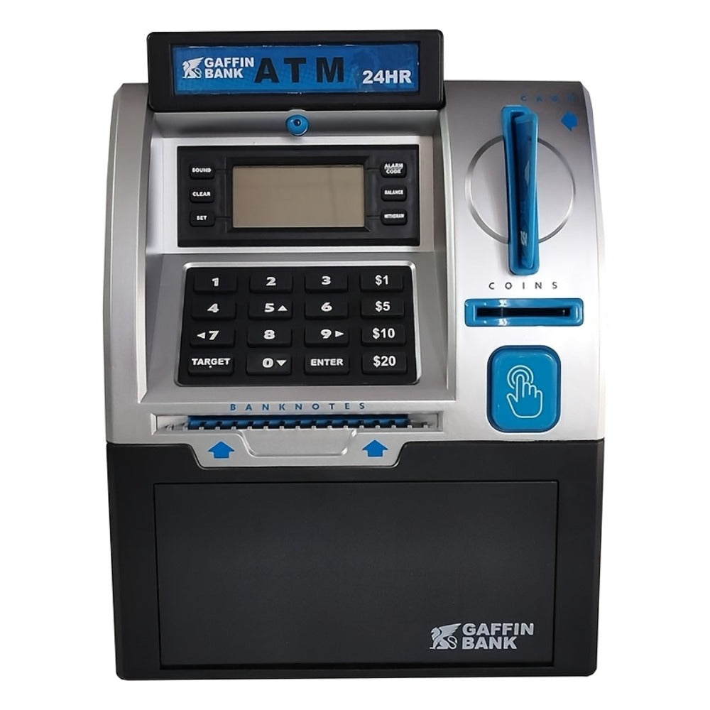 Electronic Money Bank for Kids with Debit Card & Cash Scanning – Digital ATM Piggy Bank with Coin & Bill Slot, Balance Calculator, Password Lock Safe Box, Fun Savings Toy Gift