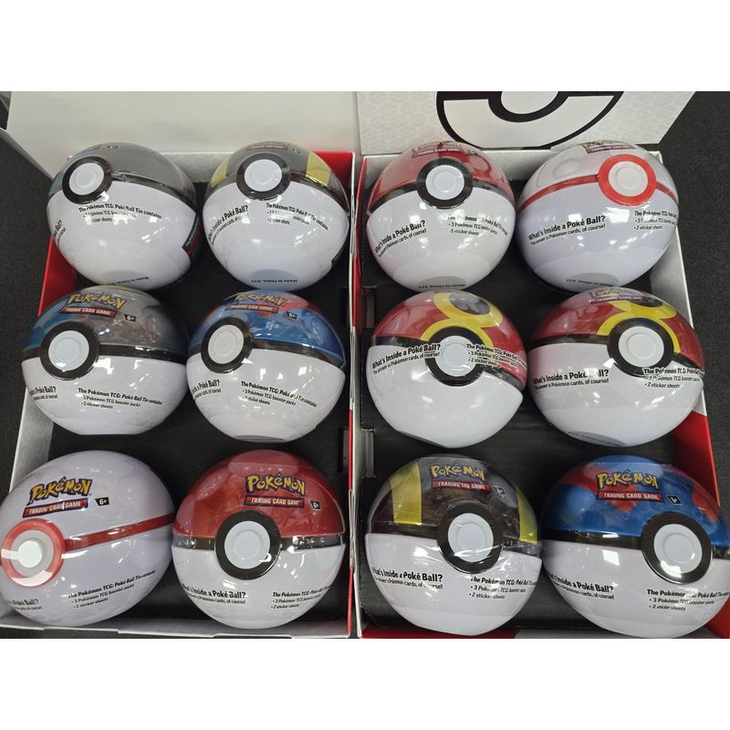 Pokemon TCG Poke Ball Tin with 3 Booster Packs – Random Pokeball Selection Ultra Ball Great Ball Premier Ball Moon Ball, Authentic Sealed English Collector Gift for Kids & Pokemon Fans