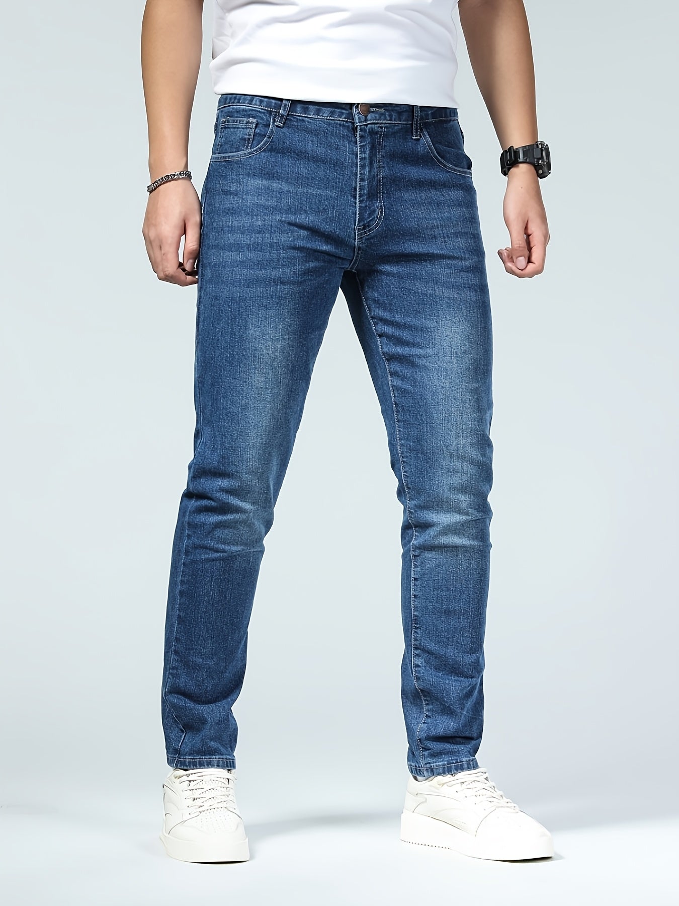 Men's Slim Fit Jeans - Classic Wash Clean Finish Streetwear 181029