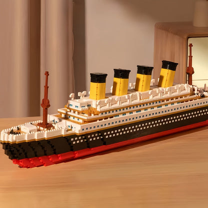 Cruise Ship Building Blocks Model Set 3000+ Pieces – Large Scale Ocean Liner Brick Construction Kit Compatible with LEGO for Adults Teens Kids Ages 12+, Stunning Display Model Birthday Holiday Gift