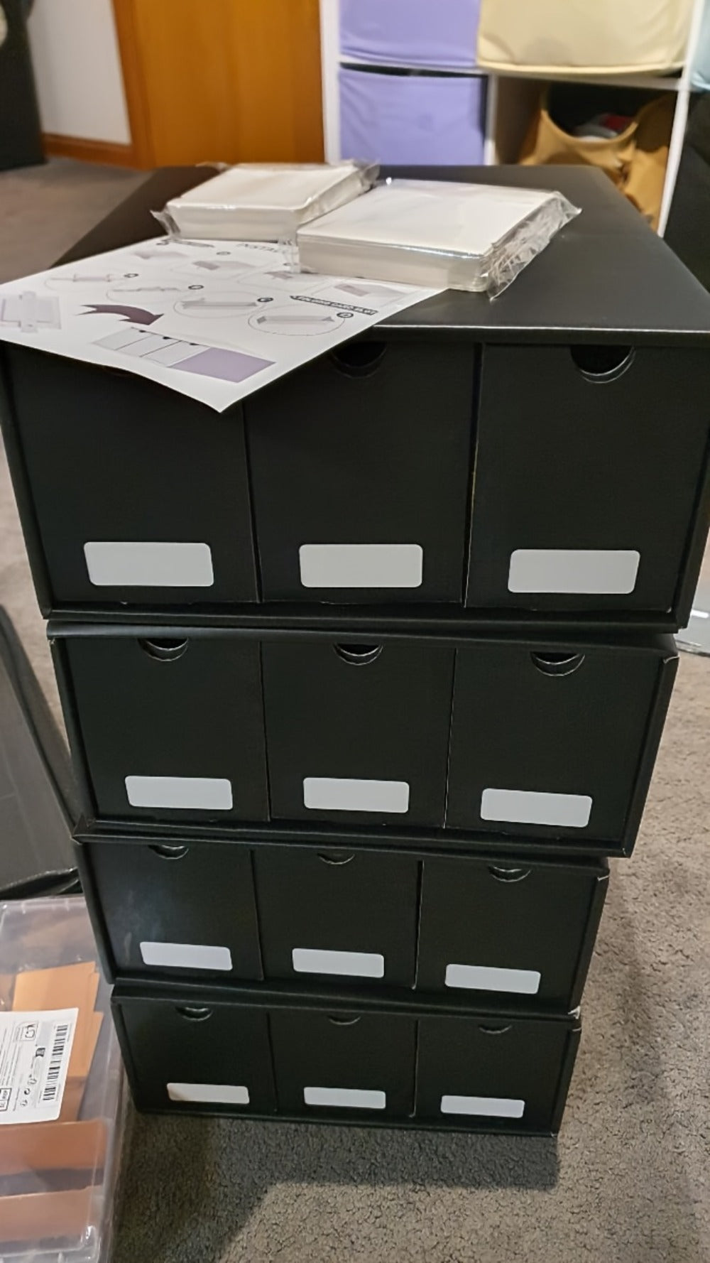 Trading Card Storage Box 12 Drawer with 50 Dividers – Large Cardboard Card Organizer for Sports Cards Baseball Pokemon TCG Playing Cards Collector Gift