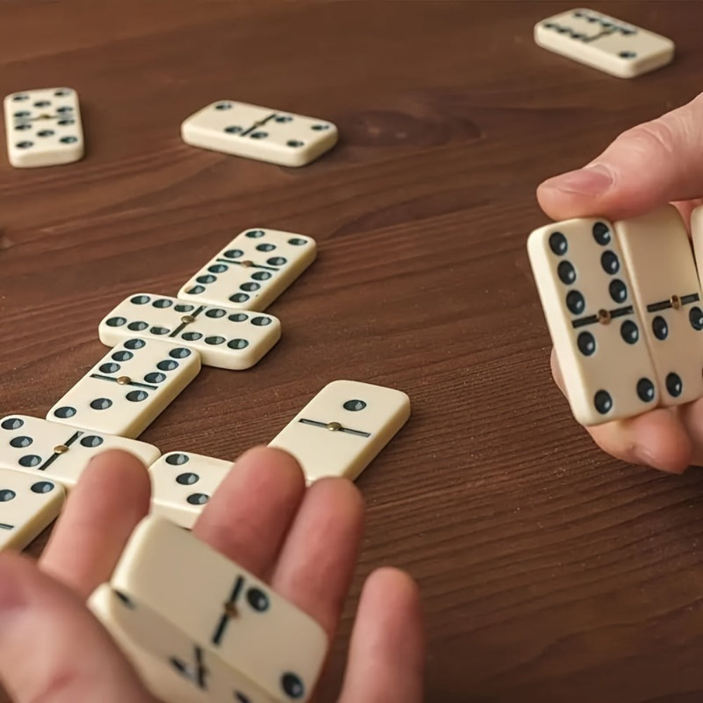 Double 6 Dominoes Set 28pcs in Wooden Case – Classic Family Board Game for Game Night Gatherings Kids Adults Gift