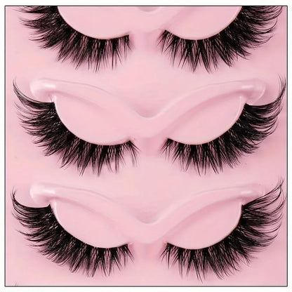 15 Pairs Cat Eye Strip Lashes — Natural Long Manga Wispy False Eyelashes with Winged Tips, 3 Boxes Elongated Dramatic Eye Look for Women, Party Date Night Everyday Wear & Cosplay