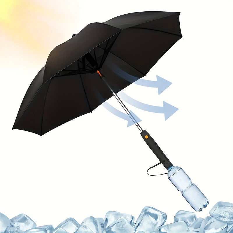 UV Protection Sun & Rain Umbrella with Black Vinyl Coating – 8-Rib Aluminum Frame Windproof Parasol for Outdoor Sun Protection, Sunny & Rainy Days, Includes Matching Water Bottle – Multiple Colors Available
