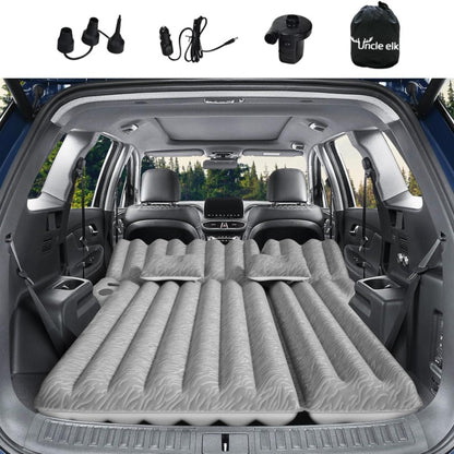 SUV Air Mattress for Camping Inflatable Car Bed with Air Pump 2 Pillows Flocking Surface Portable Sleeping Pad for SUV Backseat Road Trip Family Travel, Black
