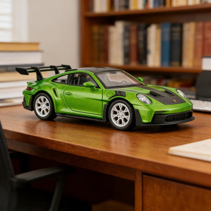Porsche 911 Die-Cast Collectible Model for Adults – High-Detail Zinc Alloy Display Car for Home Decor Exhibitions – Birthday Christmas Gift for Car Lovers Blue White Grey Green