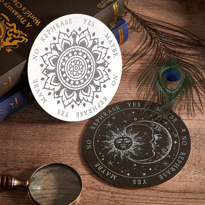 Pendulum Board Wooden 8 Pack – Retro Wiccan Divination Board 6 Inch with Metaphysical Messages Dowsing Board for Beginners Witchcraft Decision Making Spiritual Gift