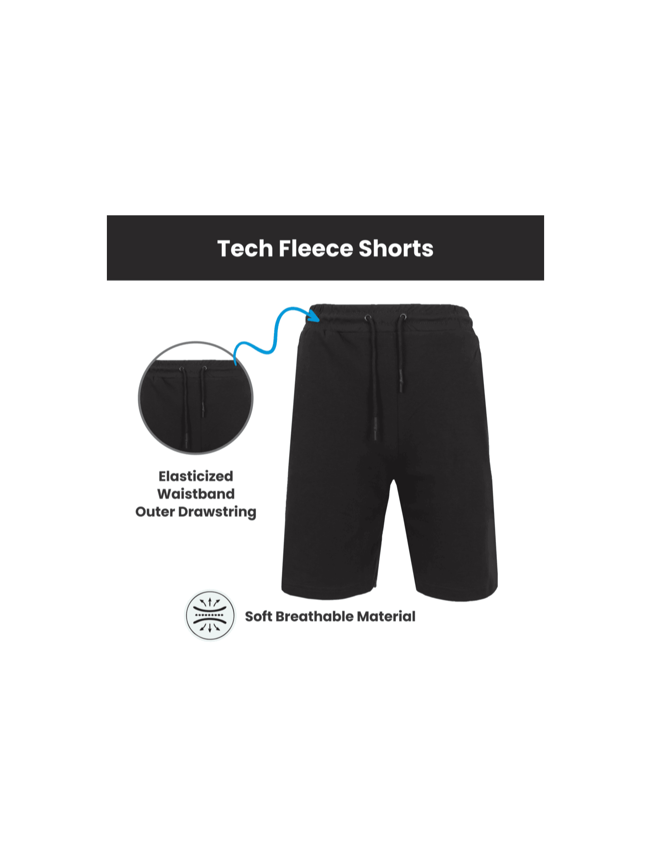 Men's Casual Shorts - Drawstring Waist With Pockets