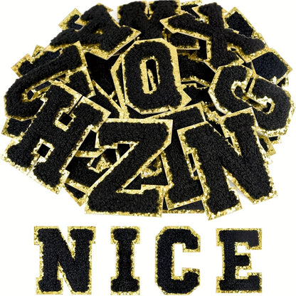 Chenille Letter Patches Self Adhesive A-Z 26pcs – Embroidered Alphabet Applique Stickers for Clothes Bags Hats Phone Cases, DIY Craft Personalized Patch Set Gift for Teens & Kids