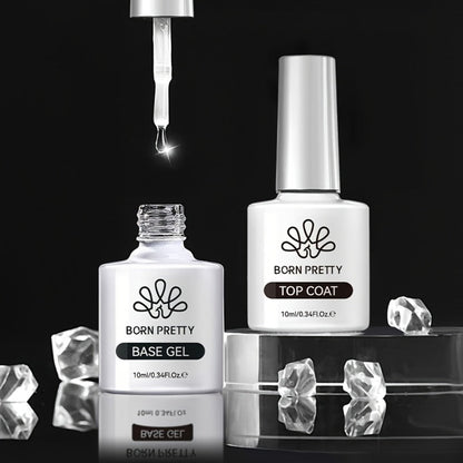 Gel Nail Prep Kit 4-Piece BORN PRETTY — Nail Dehydrator 15ml, Primer 15ml, Base Gel 10ml & Super Top Coat 10ml for Semi-Permanent Long-Lasting Gel Manicure, Salon & Home Use
