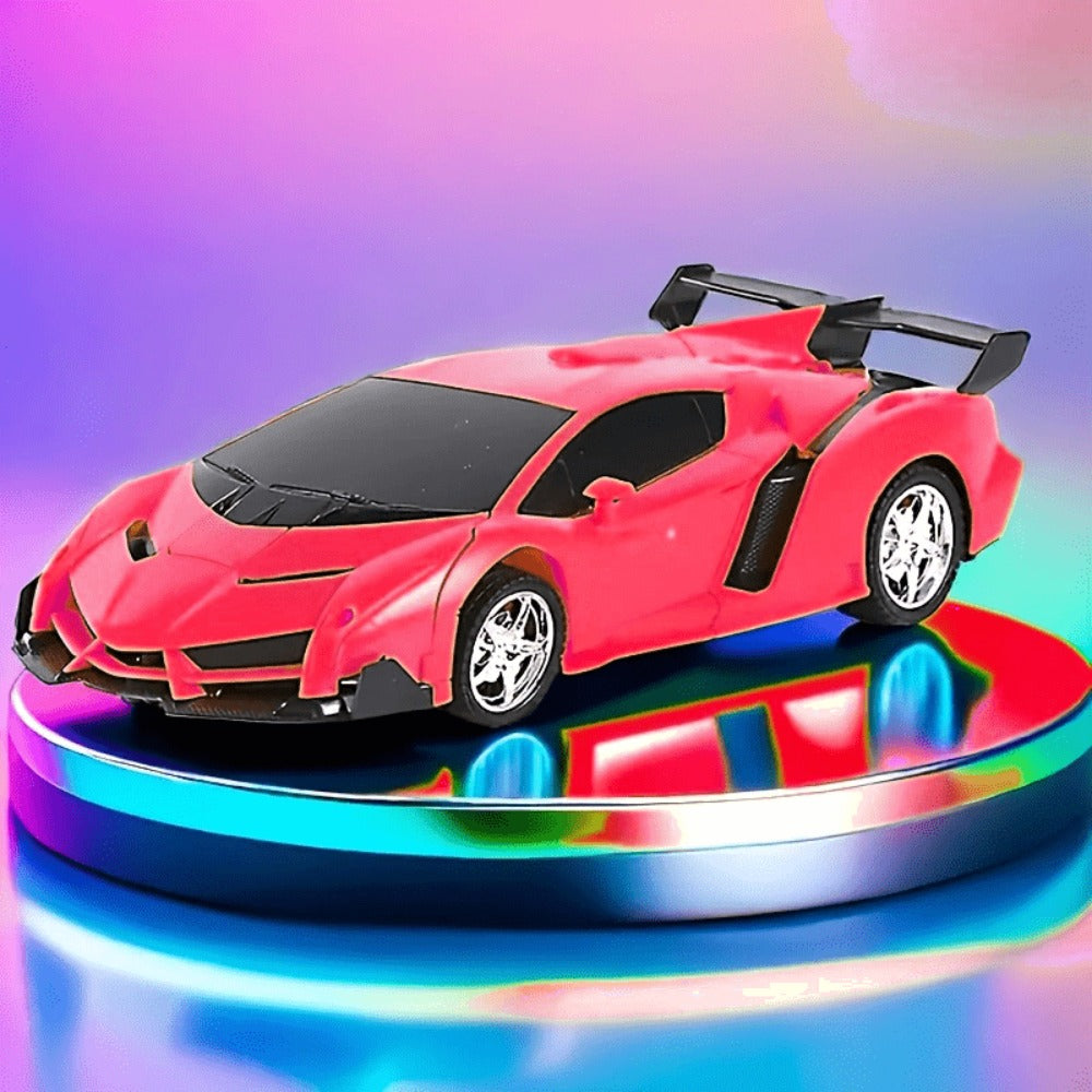 Transforming RC Car for Kids 1:18 Scale – One-Button Deformation Robot Remote Control Stunt Car, 2.4GHz 360° Rotating Drift Toy for Boys & Girls Ages 3 4 5 6, Birthday Christmas Holiday Gift (Red)