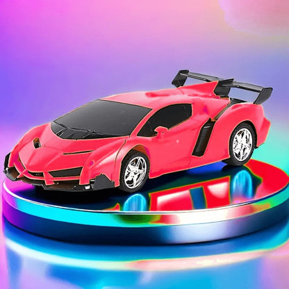 Transforming RC Car for Kids 1:18 Scale – One-Button Deformation Robot Remote Control Stunt Car, 2.4GHz 360° Rotating Drift Toy for Boys & Girls Ages 3 4 5 6, Birthday Christmas Holiday Gift (Red)
