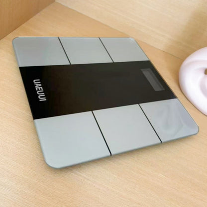 Smart Body Fat Scale with Wireless App Sync – Digital Bathroom Scale, Body Composition Tracker, Battery-Powered, Compact Design for Home & Bathroom, Easy Placement, Gray