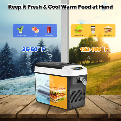 Portable Car Refrigerator Cooler & Warmer, 12V/24V DC & 120V AC Thermoelectric Fridge with Dual-Core Cooling – 23 or 31 Quart Electric Cooler for Camping, RV, Road Trip and Fishing
