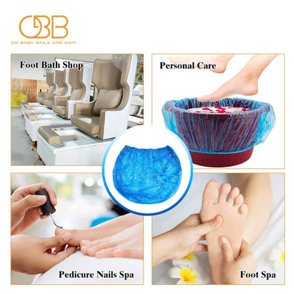 Disposable Pedicure Liners 400 Pack Single-Use HDPE Foot Bath Bowl Bags — Elastic Fit, Hygienic Nail Salon Foot Soak Liners for Professional Spa & Home Use, Easy No-Scrub Cleanup