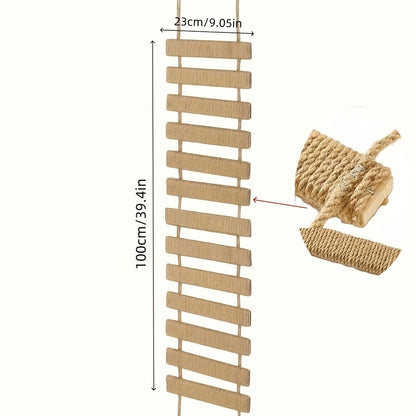 Cat Scratching Post Sisal Hemp Rope Replacement Column for Cat Tree Climbing Frame Indoor Cat Ladder, Multiple Lengths 13.78" 19.69" 39.37" Solid Wood & Hemp Rope Options, Durable Cat Scratcher Pole