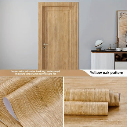Wood Grain Floor Sticker Roll Peel & Stick Self-Adhesive Non-Slip Thickened Vinyl – Vintage DIY Flooring for Walls, Floors, Desks & Door Panels