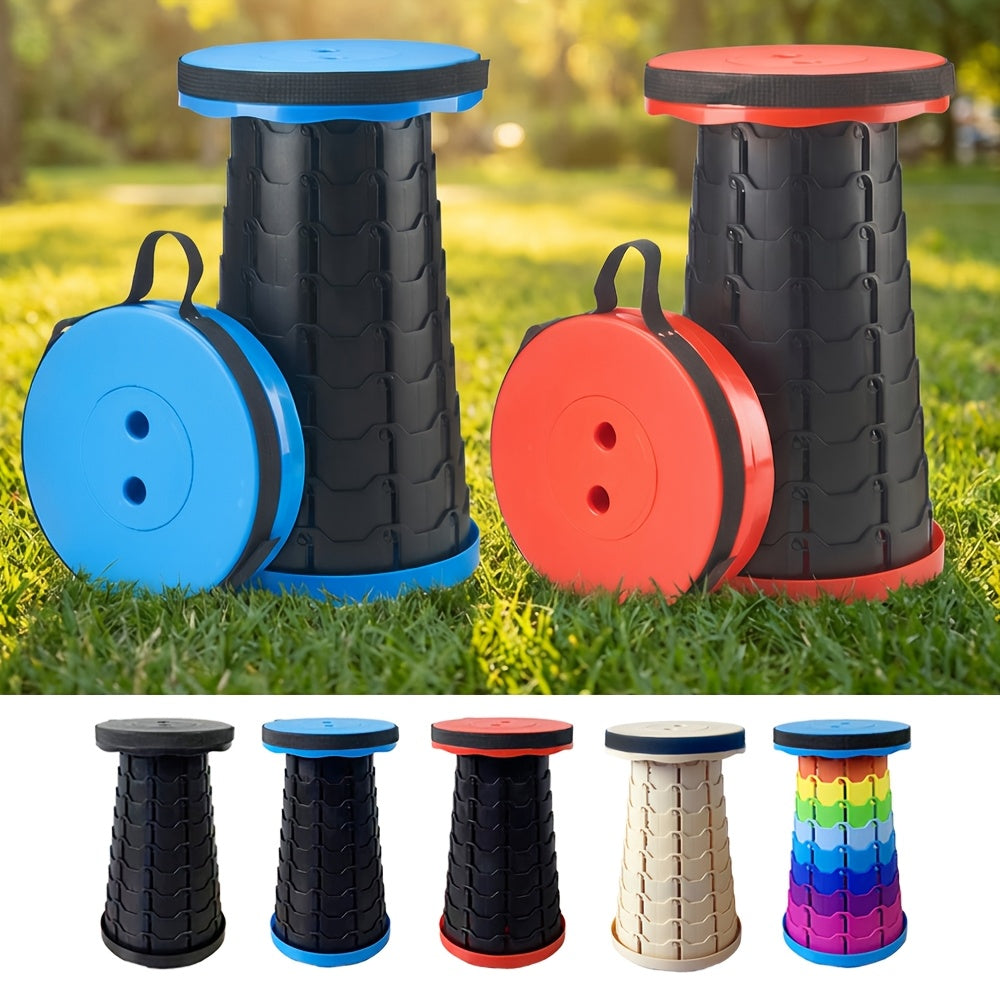 Collapsible Folding Stool 2-Pack – 400lbs Capacity Portable Telescoping Step Stool for Camping, Fishing, Hiking & Kitchen | Lightweight Retractable Seat