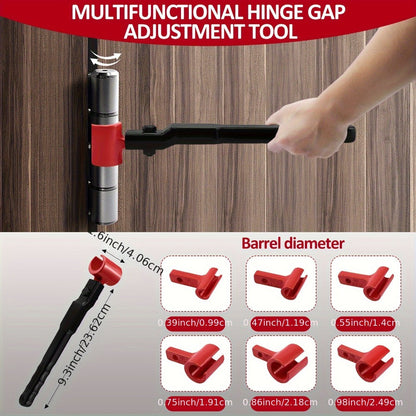Door Hinge Adjustment Tool Kit 6-in-1 - Heavy Duty Steel Hinge Bender Wrench Set for Precise Door Gap Adjustment, Residential & Commercial Use, One-Piece Construction
