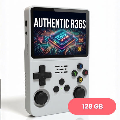 R36S Retro Handheld Game Console ArkOS 3.5" IPS Screen 64GB 128GB – Portable Emulator Gaming Device USB-C 10Hr Battery, Black White Purple, Classic Retro Gaming Gift for Kids Adults