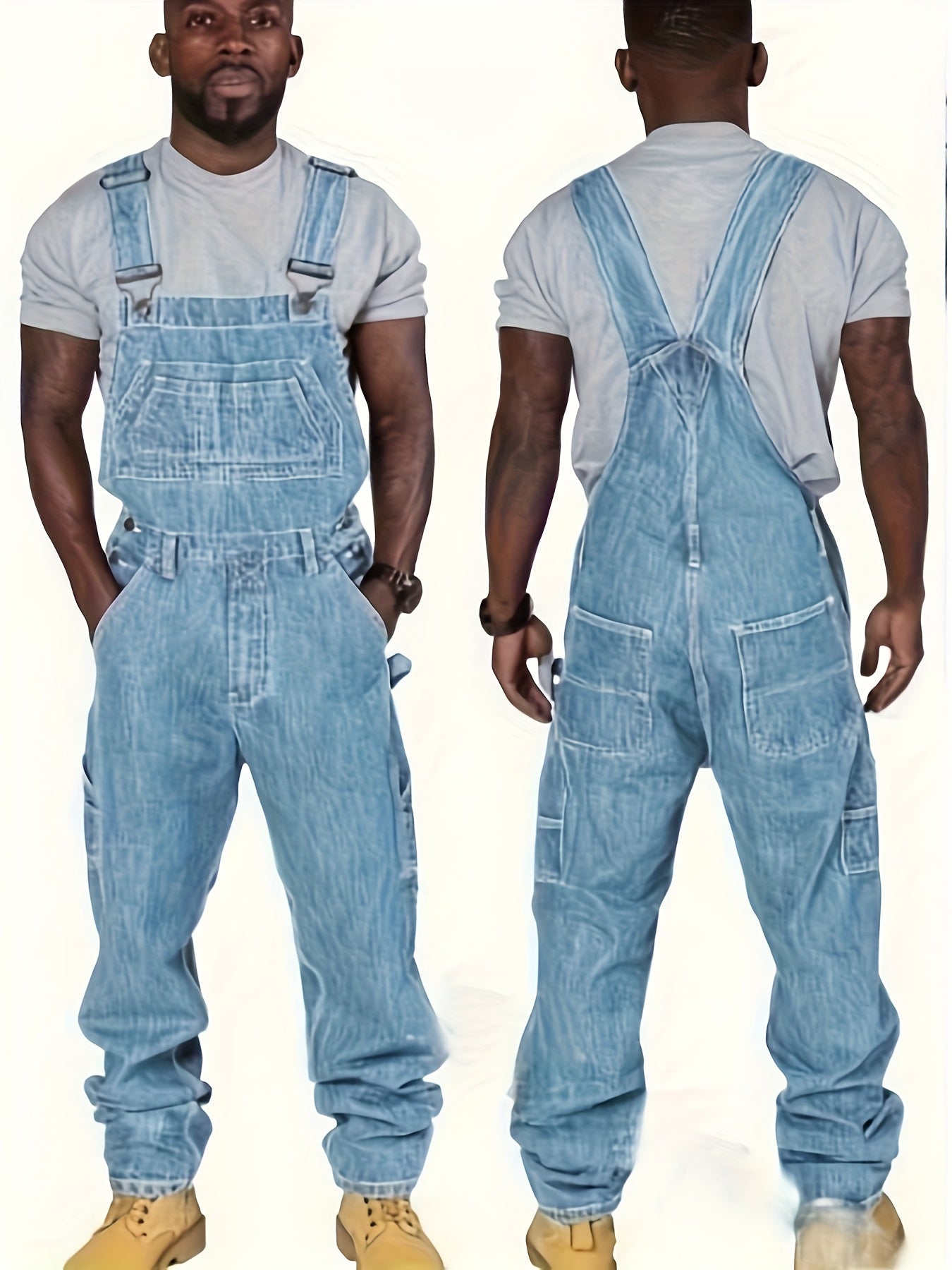 Men's Utility Jumpsuit - Multi-Pocket Denim Style 063461