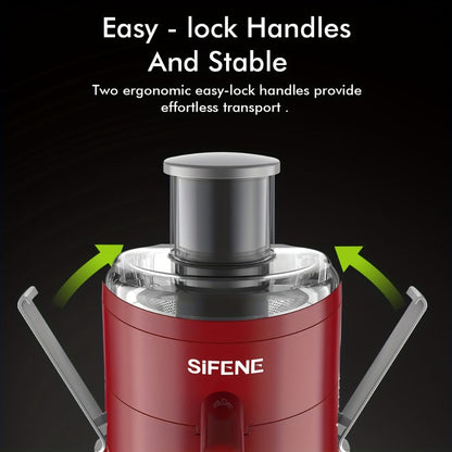 Centrifugal Juicer Wide Feed Chute - 2-Speed Juice Extractor for Fruits & Vegetables, Fast Juicing Machine, Easy to Clean, Compact Design for Home Kitchen, Red