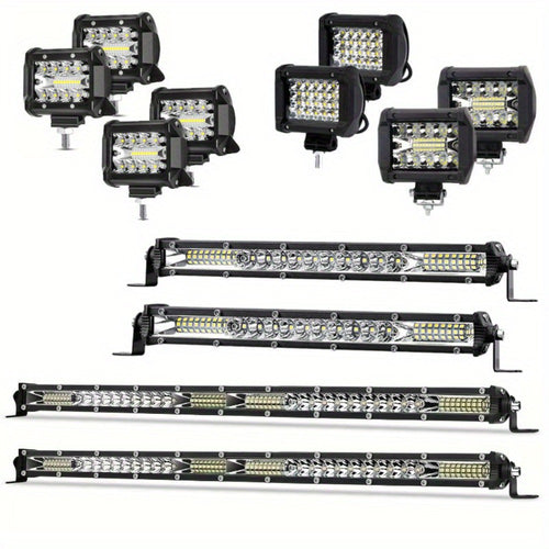 LED Work Light Bar Kit for Off-Road Truck Jeep SUV ATV UTV Tractor, 12-24V 2000-3000LM Combo 22in 10in + 4in Spot Flood Lights, No Battery Required, Hard Wire or Direct Power
